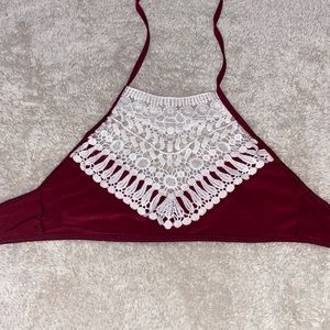 Wine colored Halter Swim top